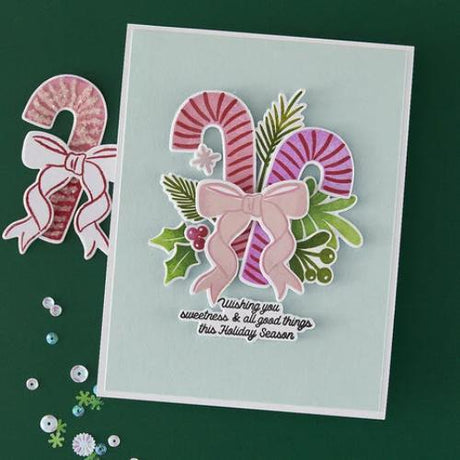 Hero Arts - Candy Cane Swag Stamp & Cut Set from the Candy Cane Season Collection