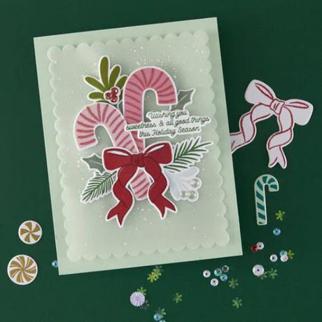 Hero Arts - Candy Cane Swag Stamp & Cut Set from the Candy Cane Season Collection