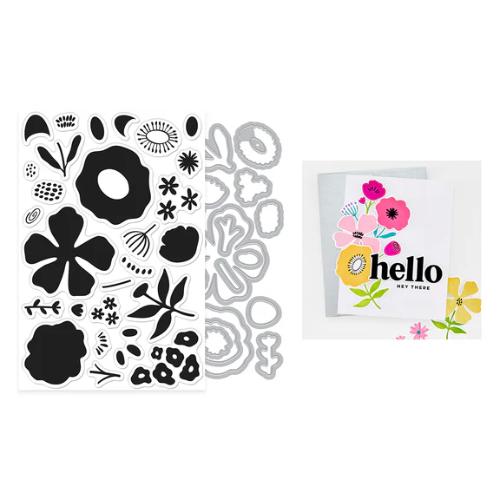 Hero Arts Abstract Floral Stamp & Cut
