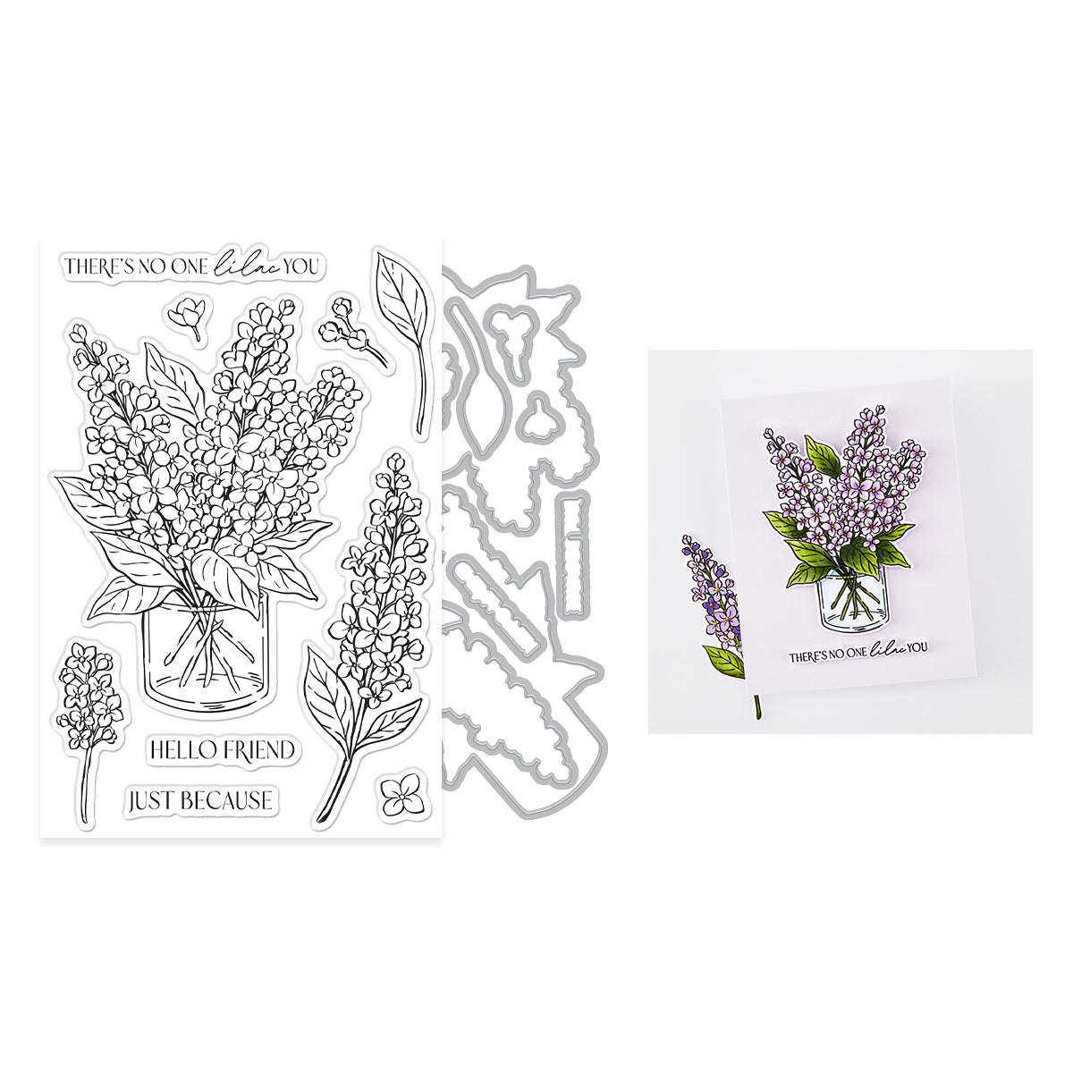 Hero Arts No One Lilac You Stamp & Cut Set