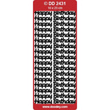 Peel-Off Stickers 10√ó23 cm - Happy Birthday (Large) - Gold - 101