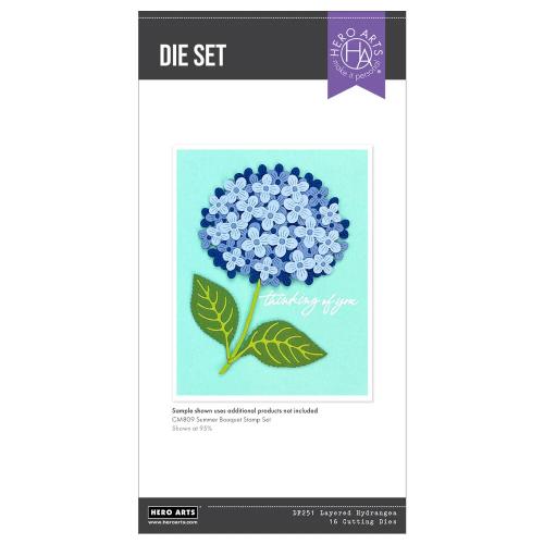 Hero Arts - Layered Hydrangea Etched Dies from the Seaside Blooms Collection