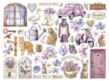 Stamperia Lavender Die Cuts Assorted (56pcs) (DFLDC100)