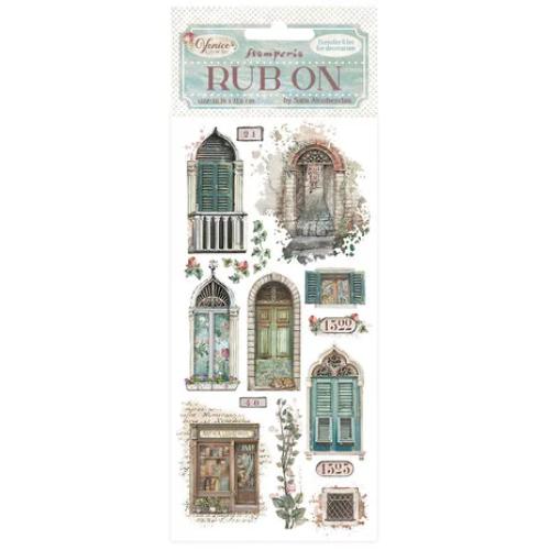 Stamperia Venice City of Art Rub-On 4x8,5 Inch Doors and Windows (DFLRB169)