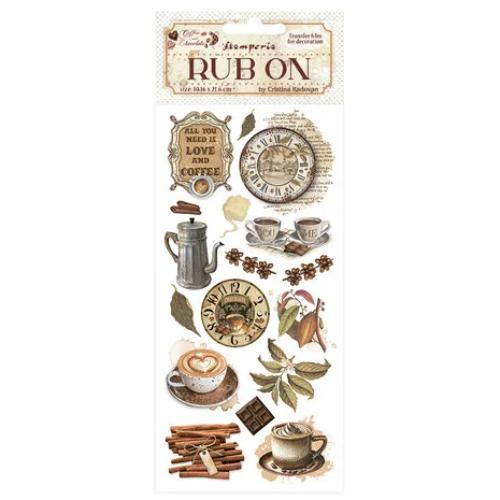 Stamperia Coffee and Chocolate Rub-On 4x8,5 Inch All You Need Is Love And Coffee (DFLRB195)