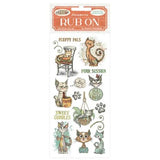 Stamperia Furry Friends Rub-On 4x8,5 Inch Cat (DFLRB197)