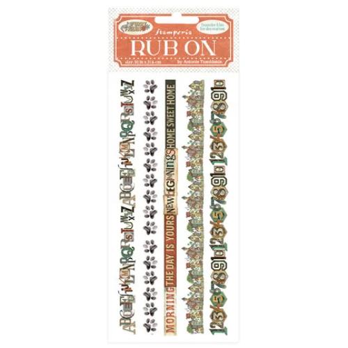 Stamperia Furry Friends Rub-On 4x8,5 Inch Stripes (DFLRB201)