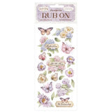 Stamperia Quiet Days Rub-On 8,33x2,36 Inch Hydrangea and Butterfly (DFLRB202)