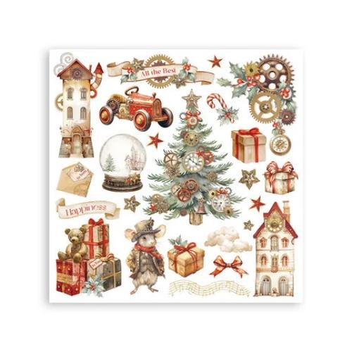 Stamperia Gear up for Christmas Rub-On 6,1x6,1 Inch Assortment (6pcs) (DFLRBX03)