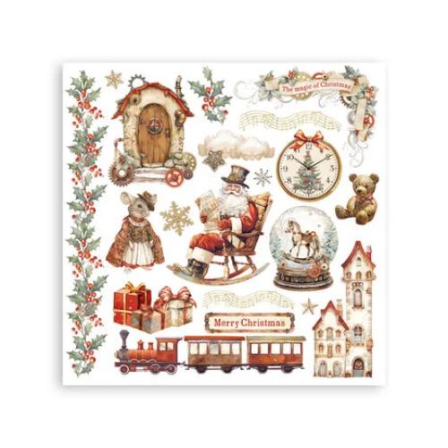 Stamperia Gear up for Christmas Rub-On 6,1x6,1 Inch Assortment (6pcs) (DFLRBX03)