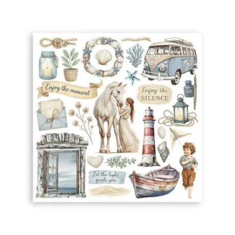 Stamperia Silent Sea Rub-On 6,1x6,1 Inch Assortment (6pcs) (DFLRBX06)