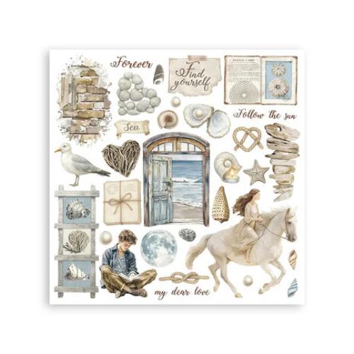 Stamperia Silent Sea Rub-On 6,1x6,1 Inch Assortment (6pcs) (DFLRBX06)