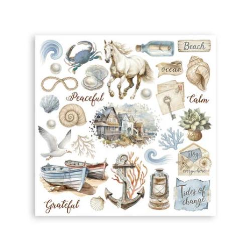 Stamperia Silent Sea Rub-On 6,1x6,1 Inch Assortment (6pcs) (DFLRBX06)