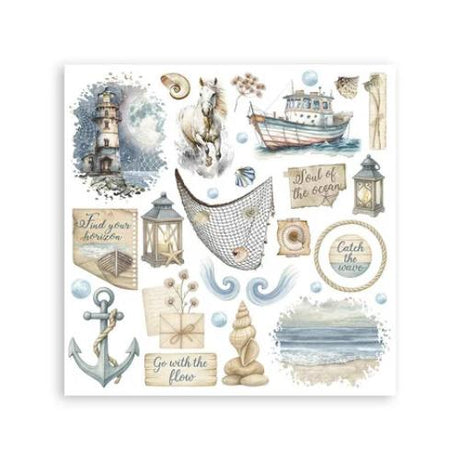 Stamperia Silent Sea Rub-On 6,1x6,1 Inch Assortment (6pcs) (DFLRBX06)