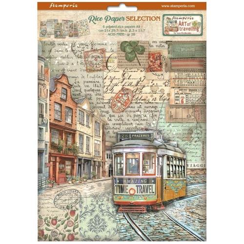 Stamperia Art of Travelling A4 Rice Paper Selection (6pcs) (DFSA4XTV)