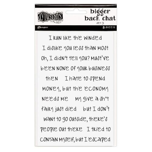 Dyan Reaveley's Dylusions Bigger Back Chat Stickers White Set #3