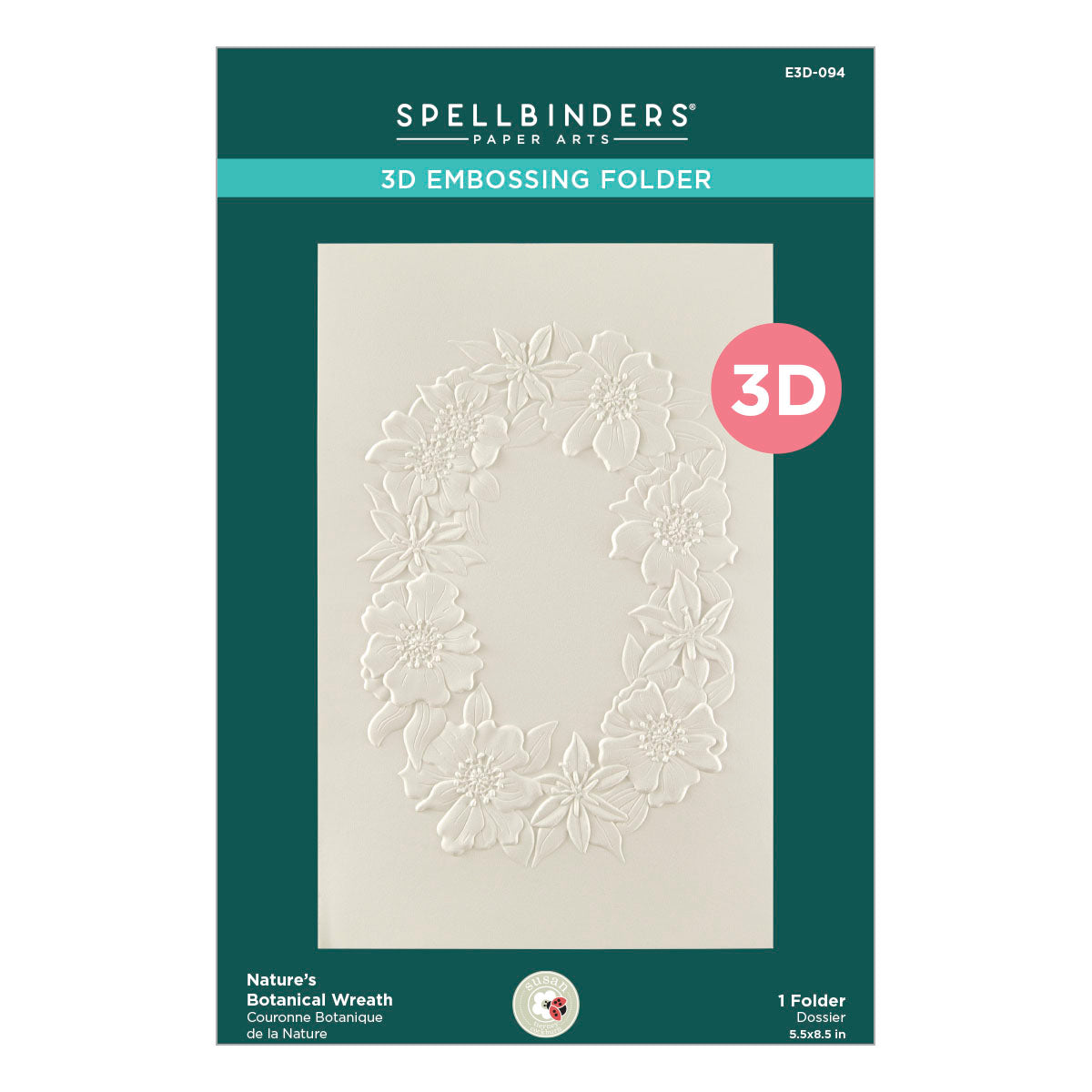 Spellbinders - Nature's Botanical Wreath 3D Embossing Folder