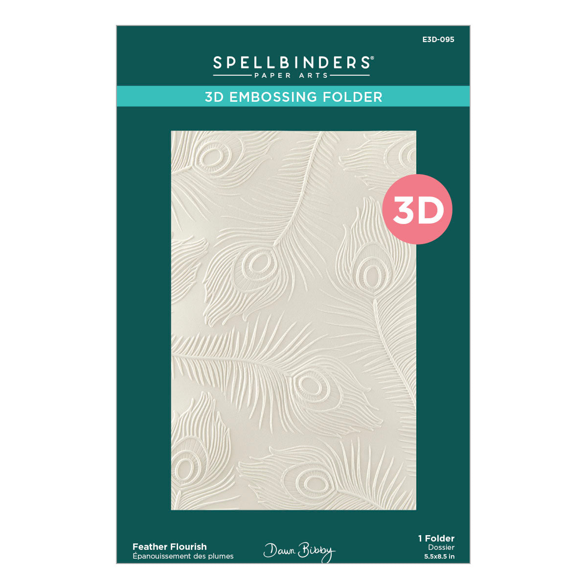 Spellbinders - Feather Flourish 3D Embossing Folder