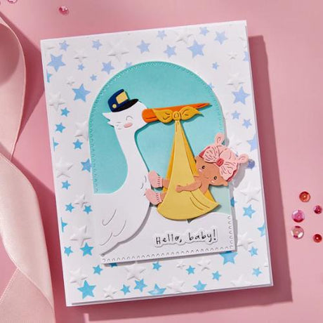 Spellbinders - Wishing Stars 3D Embossing Folder from the Little Smiles Collection