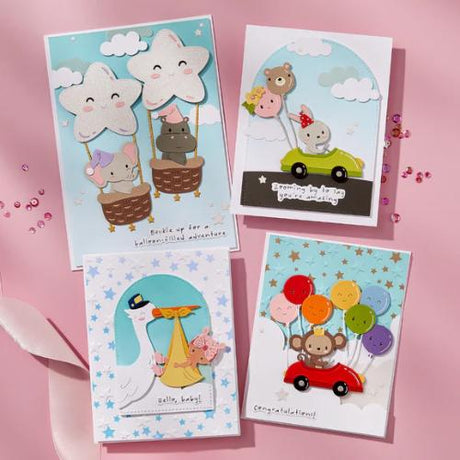 Spellbinders - Wishing Stars 3D Embossing Folder from the Little Smiles Collection
