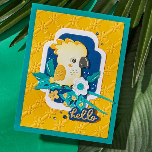 Spellbinders - Bamboo Screen 3D Embossing Folder from the Cheerful Chirps Collection
