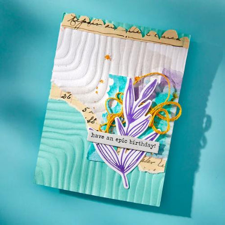 Spellbinders - Lined Corners 3D Embossing Folder from the Modern Botanicals Collection by Dina Wakley