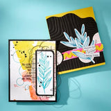 Spellbinders - Lined Corners 3D Embossing Folder from the Modern Botanicals Collection by Dina Wakley