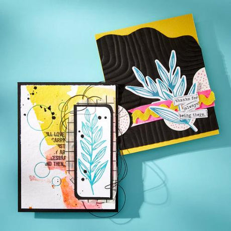 Spellbinders - Lined Corners 3D Embossing Folder from the Modern Botanicals Collection by Dina Wakley