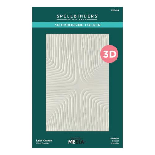 Spellbinders - Lined Corners 3D Embossing Folder from the Modern Botanicals Collection by Dina Wakley