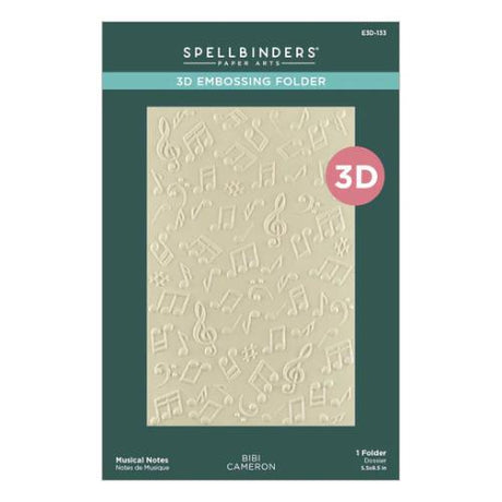 Spellbinders - Musical Notes 3D Embossing Folder from the Bibi's Musical Notes Collection by Bibi Cameron