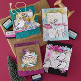 Spellbinders - Stars and Fronds Frame 3D Embossing Folder from the Starry Holiday Collection by Dina Wakley