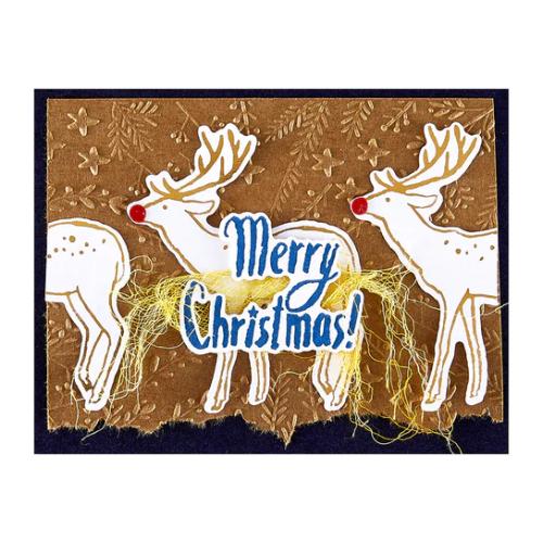 Spellbinders - Stars and Fronds Frame 3D Embossing Folder from the Starry Holiday Collection by Dina Wakley