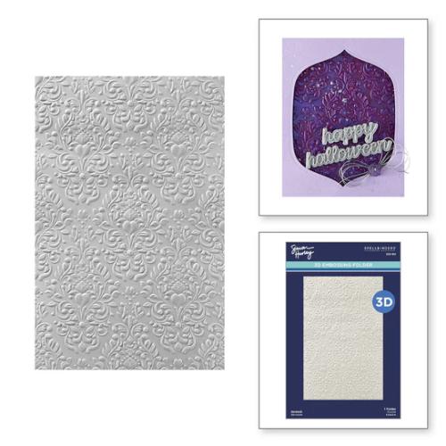 Spellbinders - Damask 3D Embossing Folder from the Spooktacular Collection by Simon Hurley