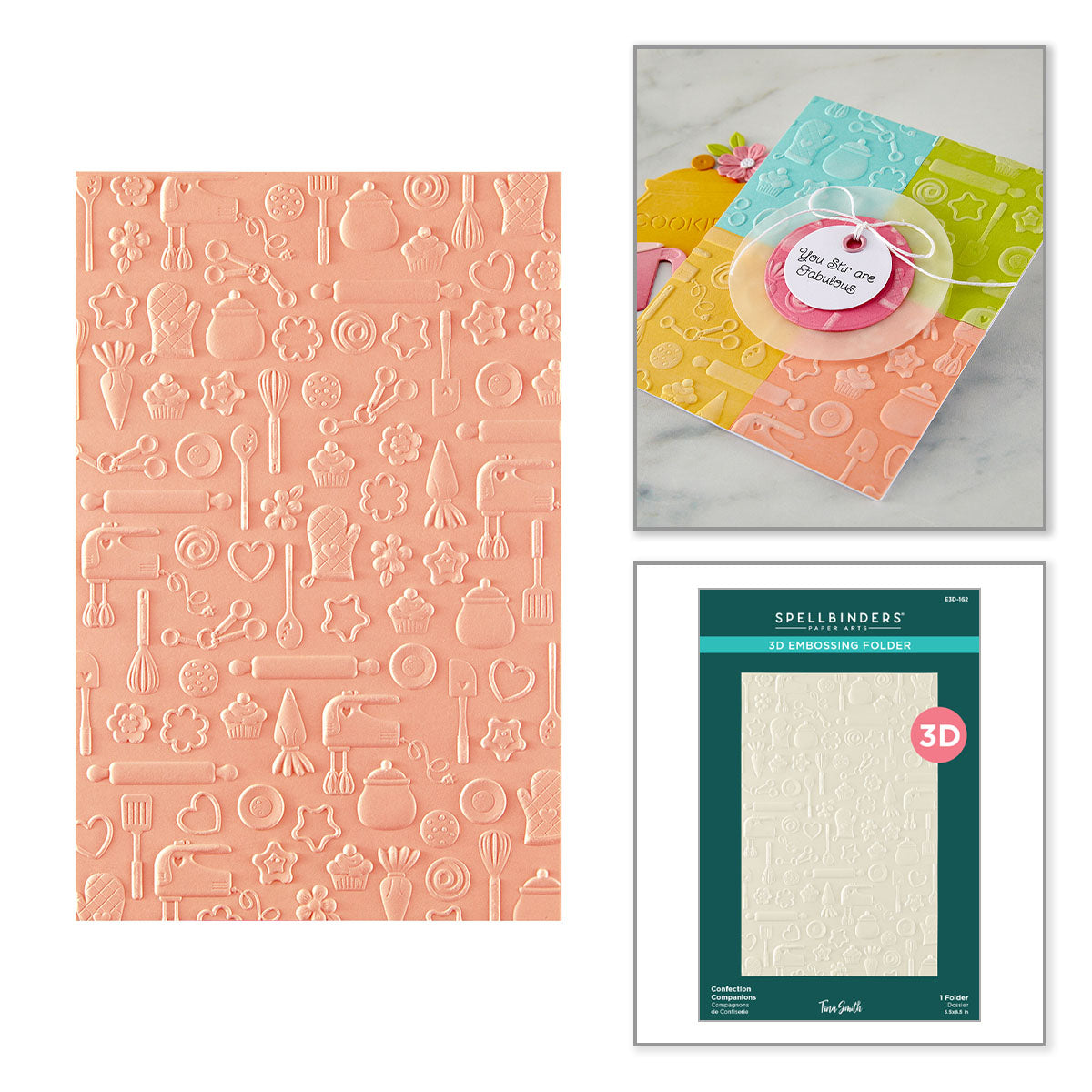 Spellbinders Confection Companions 3D Embossing Folder by Tina Smith