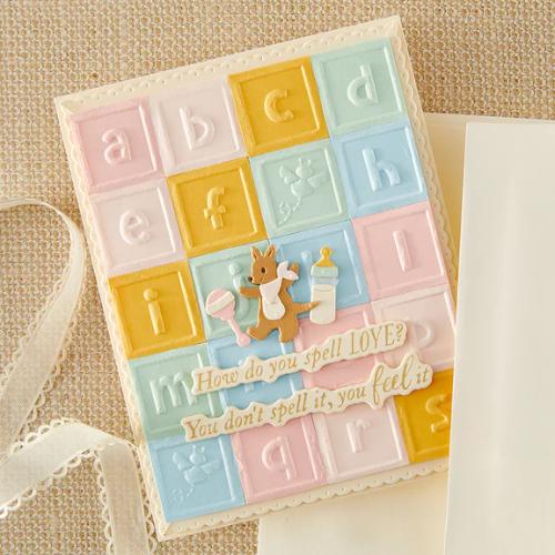 Spellbinders - Classic Pooh Baby Blocks 3D Embossing Folder with Simple Stories