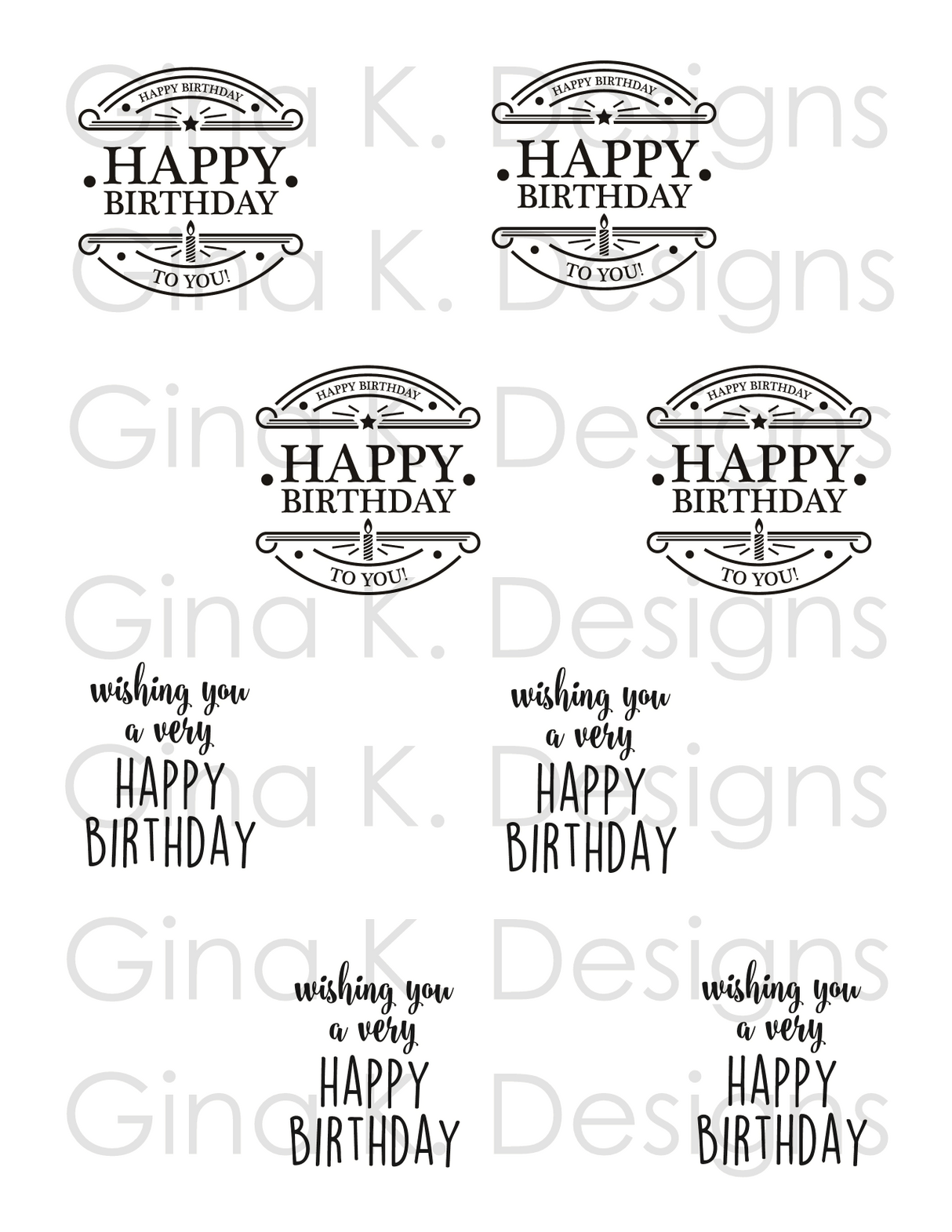 Gina K Designs - FOIL MATES- Birthday Best- set of 4