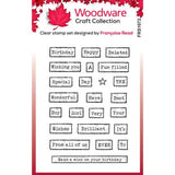 Woodware Clear Singles Birthday Tape Words 4 in x 6 in Stamp Set