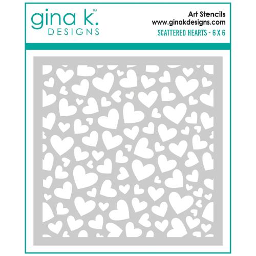 Gina K Designs - STENCIL- Scattered Hearts