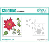 Gina K Designs - STENCILS- Peaceful Poinsettia