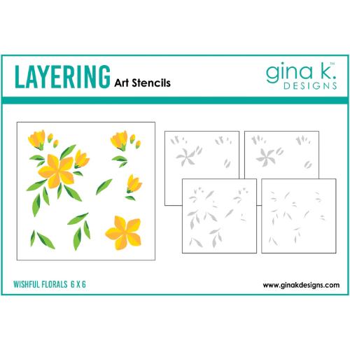 Gina K designs - STENCIL- Wishful Florals Layering Stencil