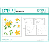 Gina K designs - STENCIL- Wishful Florals Layering Stencil