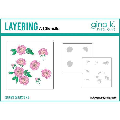 Gina K Designs - STENCIL- Delicate Dahlias