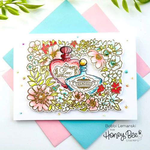 Honey Bee Stamps - Love Potion Jars- Honey Cuts