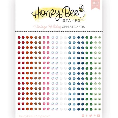 Honey Bee Stamps - Gem Stickers | 300 Count | Vintage Holiday