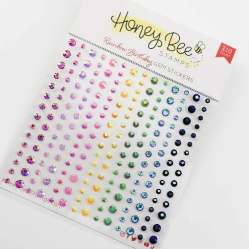 Honey Bee Stamps - Gem Stickers 210 Count - Rainbow Birthday