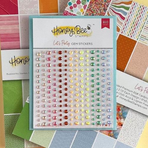 Honey Bee Stamps - Let's Party Gem Stickers - 210 Count