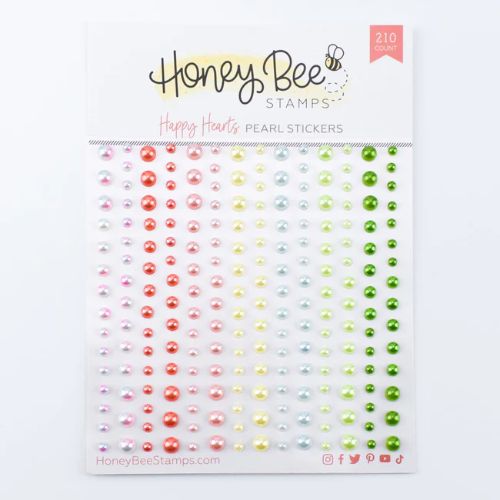 Honey Bee Stamps - Happy Hearts - Pearl Stickers - 210 Count