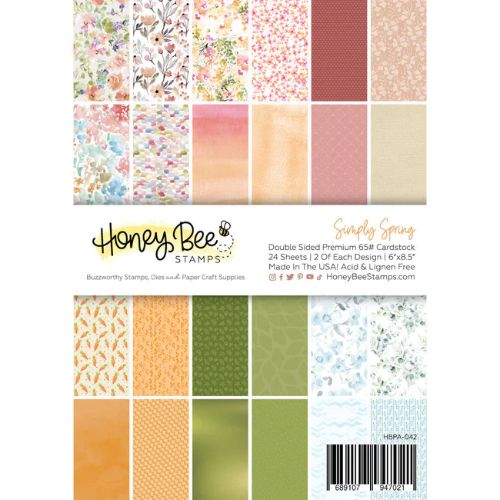 Honey Bee Stamps - Simply Spring Paper Pad 6x8.5 - 24 Double Sided Sheets