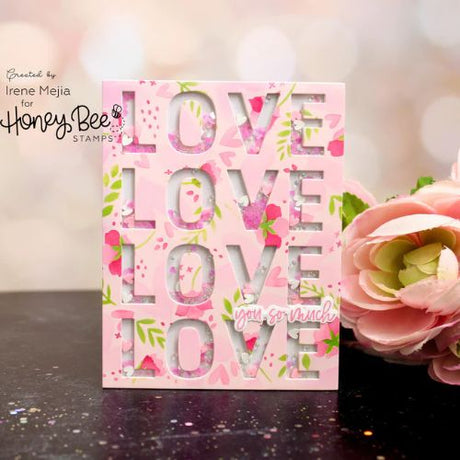 Honey Bee Stamps - Hearts In Bloom - Set of 4 Layering Background Stencils