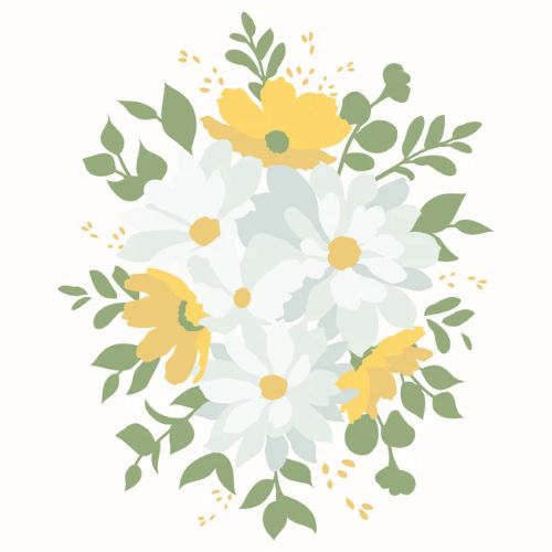 Honey Bee Stamps - Daisy Layers Bouquet - Set Of 6 Coordinating A2 Stencils